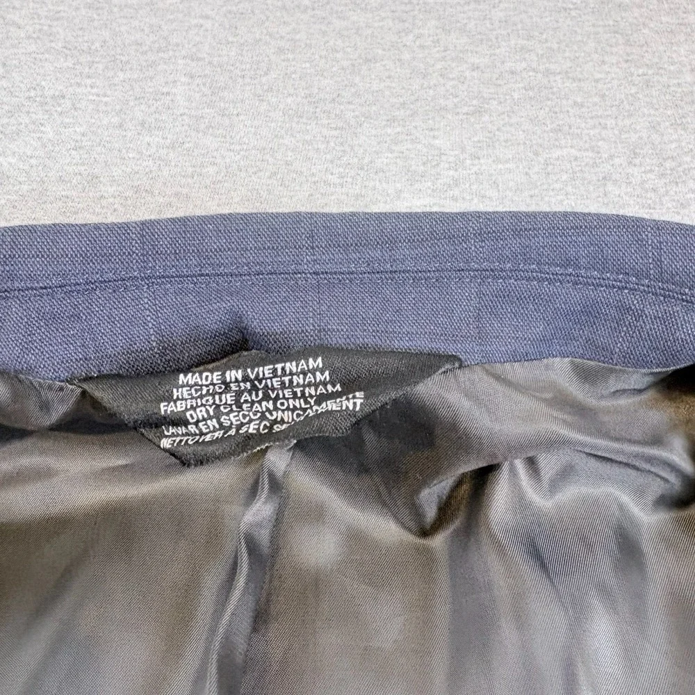 J.M. Haggar Suit Jacket Mens 50R Blue Premium Stretch Tailored Fit Plaid Coat